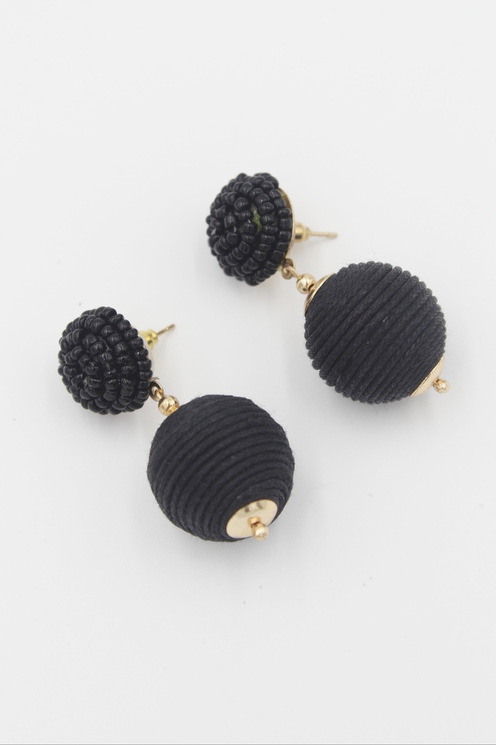 Black Bauble Earrings image 0